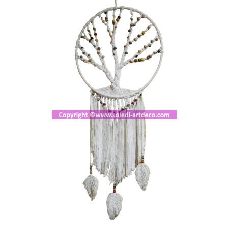 Cordon en Coton recyclé Blanc, diam. 5 mm, Longueur 80 m, Fil de Coton Durable pour macramé, attrape rêve, bricolage