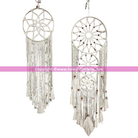 Cordon en Coton recyclé Naturel, diam. 5 mm, Longueur 80 m, Fil de Coton Durable pour macramé, attrape rêve, bricolage