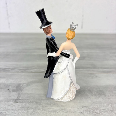 Couple de mariés en résine, hauteur 12,6 cm, robe blanche et smoking, figurines pièce montée, gâteau de mariage
