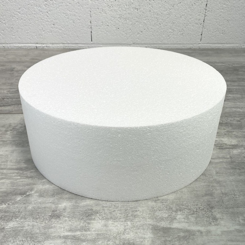 Disque épaisseur 15 cm, diamètre 45 cm, support dummy en Styropor blanc