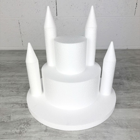 Kit château en polystyrène à décorer, diamètre 32,5 cm, 11 pièces à assembler, princesse ou château fort