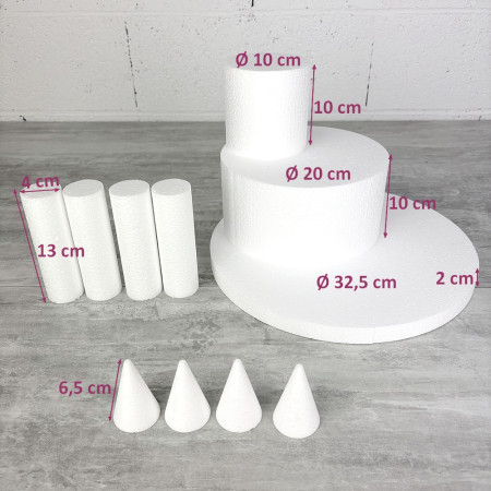 Kit château en polystyrène à décorer, diamètre 32,5 cm, 11 pièces à assembler, princesse ou château fort