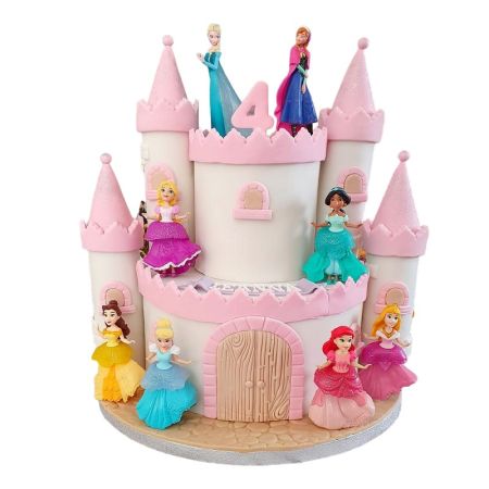 Polystyrene castle kit to decorate, diameter 32.5 cm, 11 pieces to assemble, princess or fortified castle