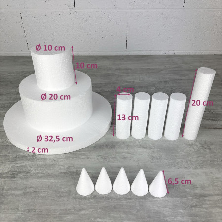 Château en polystyrène à décorer, diamètre 32,5 cm, 13 pièces à assembler, princesse ou château fort
