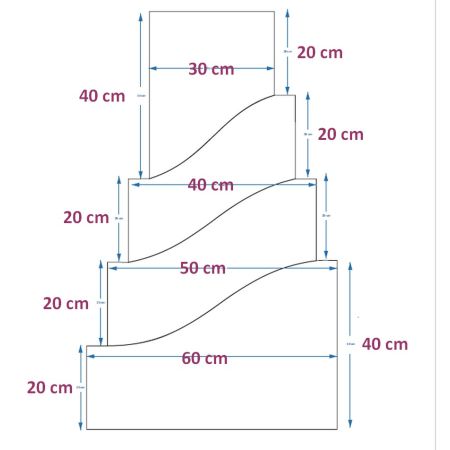 Pièce Montée Vague Hauteur 1 mètre, diamètre 60 cm