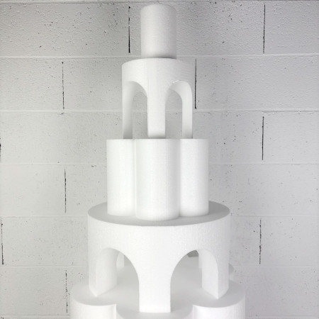 Pièce montée Palais arches en polystyrène, Base Ø 60cm à 10cm, hauteur totale 105 cm, dummy pour gâteau Styropor