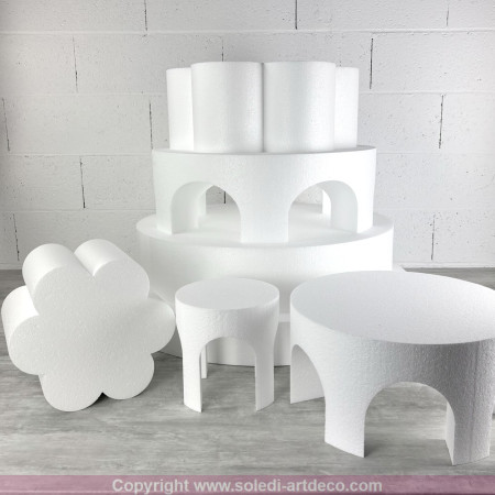 Méga pièce montée Palais en polystyrène, Base Ø 80cm à 20cm, hauteur totale 125 cm, dummy pour gâteau Styropor