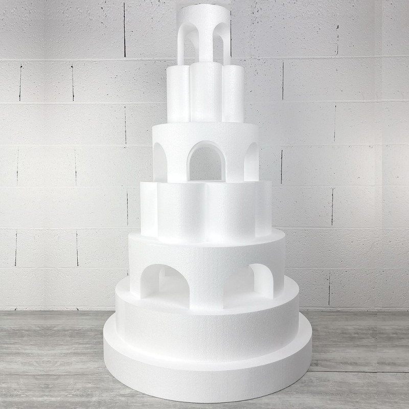 Méga pièce montée Palais en polystyrène, Base Ø 80cm à 20cm, hauteur totale 125 cm, dummy pour gâteau Styropor