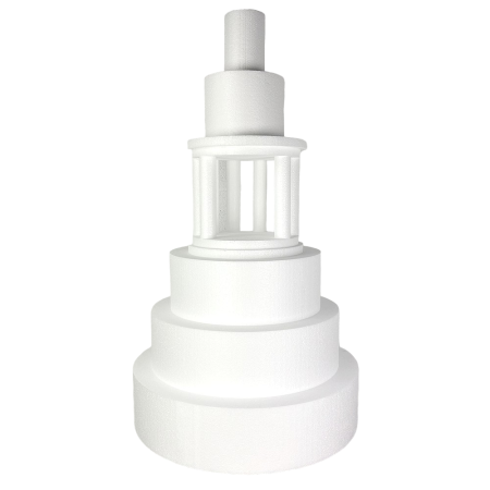 Pièce montée temple en polystyrène, Base Ø 60cm à 10cm, hauteur totale 103 cm, dummy pour gâteau Styropor