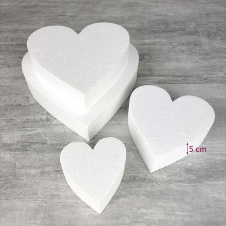 Petite pièce montée coeur en polystyrène, hauteur 20 cm, Base Ø 25cm à 10cm, dummy