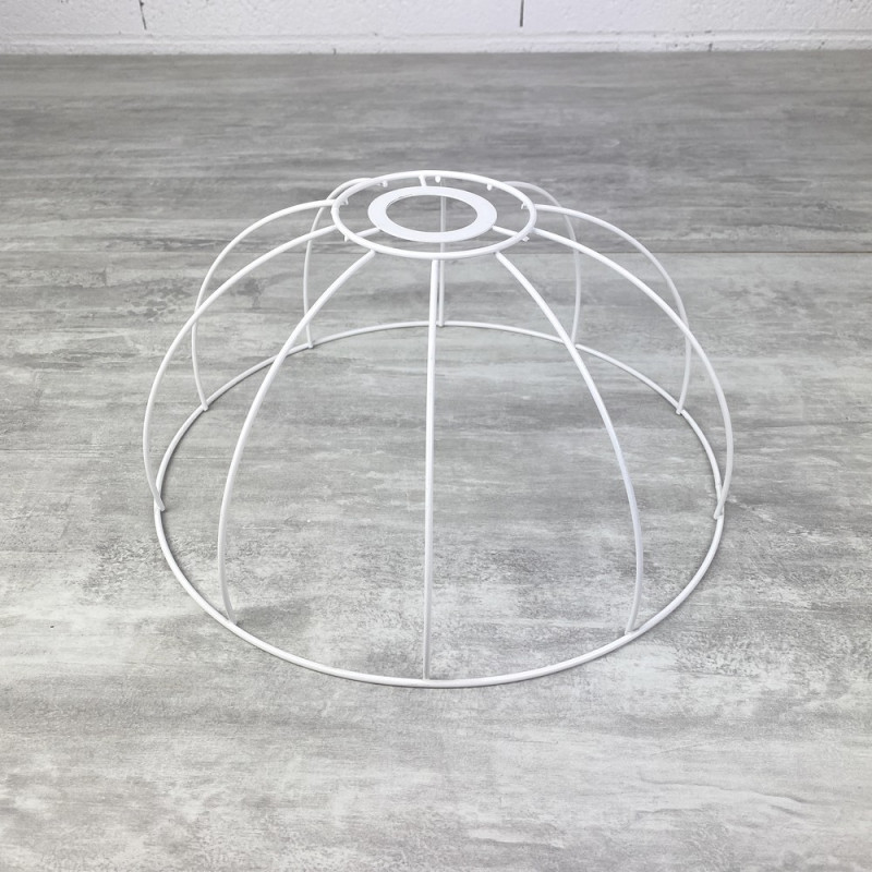 Carcasse suspension Cloche 30 cm, abat-jour Armature Dôme 10 branches en epoxy anticorrosion, pour E27