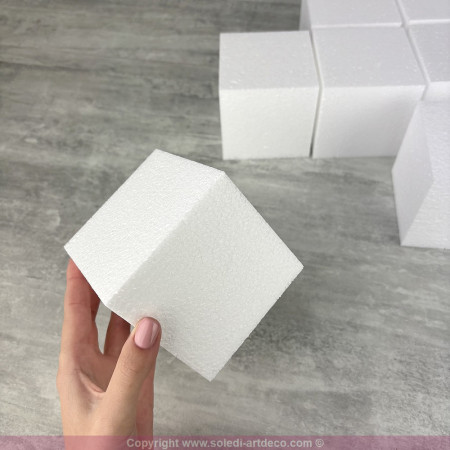 6 Styroporwürfel 9x9 cm, weiße Styroporblöcke zum Dekorieren