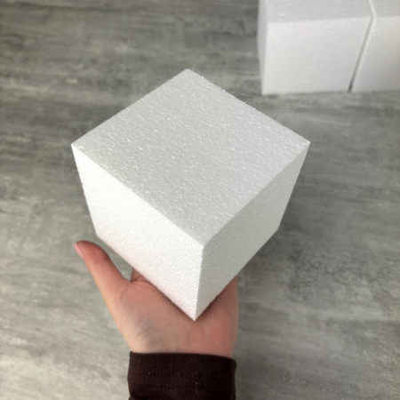 Lot de 6 cubes en polystyrène, 9 cm, Blocs en Styropor blanc à décorer