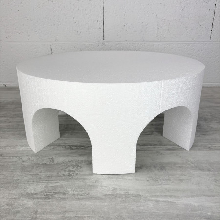 Disque ouvertures arches épaisseur 20 cm, diamètre 50 cm, support dummy effet palais en polystyrène blanc