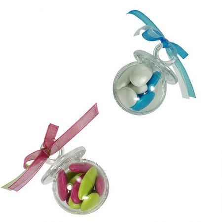 Lot de 3 Tétines contenants en PVC alimentaire, Transparent, 4 x 6cm