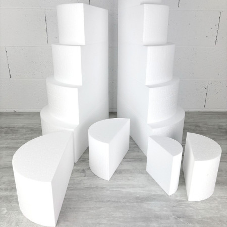 Pièce montée en polystyrène coupée en 2 parties, Hauteur 160 cm, Base Ø 45 cm à 10 cm, 8 étages