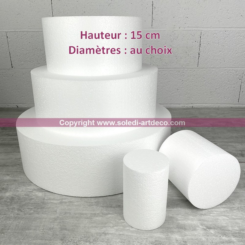 Disque polystyrène épaisseur 15 cm, 12 diamètres au choix, dummy