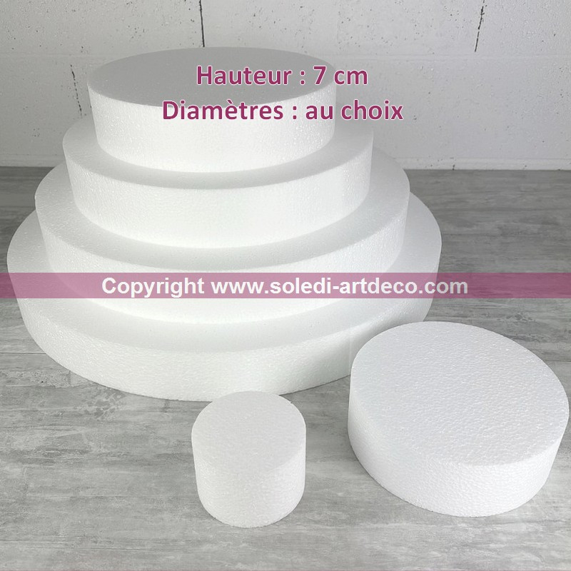 Disque polystyrène épaisseur 7 cm, 11 diamètres au choix, dummy