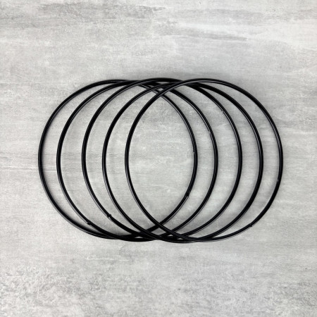Set aus 5 schwartz Metallringen, Durchmesser 10 cm für Lampenschirm, Epoxidringe für Traumenfänger