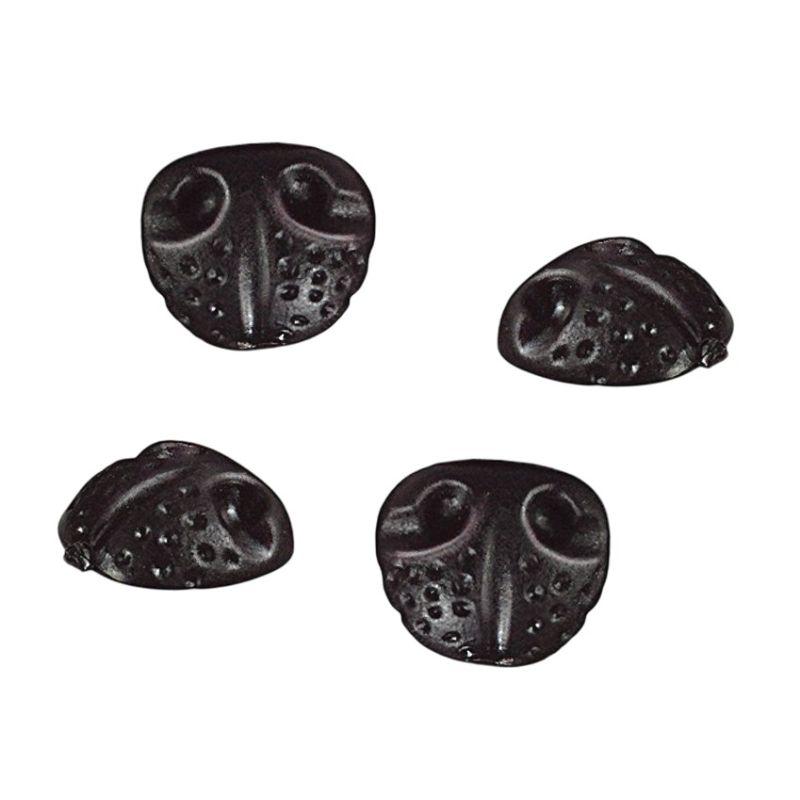Lot de 4 Nez d'animal à coller, diamètre 18 mm, plastique noir