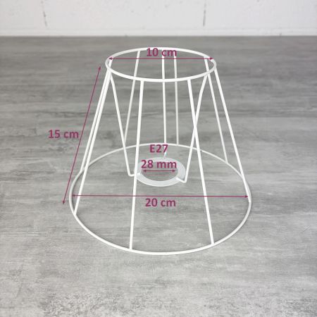 copy ofCarcasse Abat-Jour Empire 20 cm, Petite Armature Cone 8 branches en epoxy anticorrosion, pour E14