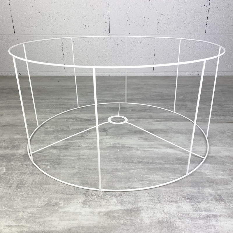 Grande Armature Ronde blanche Haut. 25 cm et Diam. 50 cm, Douille E27, 38mm pour Abat-jour