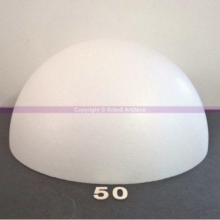 Demi-Sphère de 50 cm de diamètre, Dôme XXL creux en polystyrène