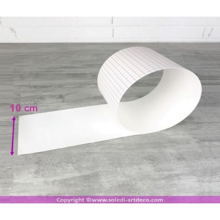 Petite feuille polyphane Blanc 1 m x 10 cm, bande adhésive sur 1 face, épaisseur 0.30 mm, 30/100ème, pour abat-jour Lam