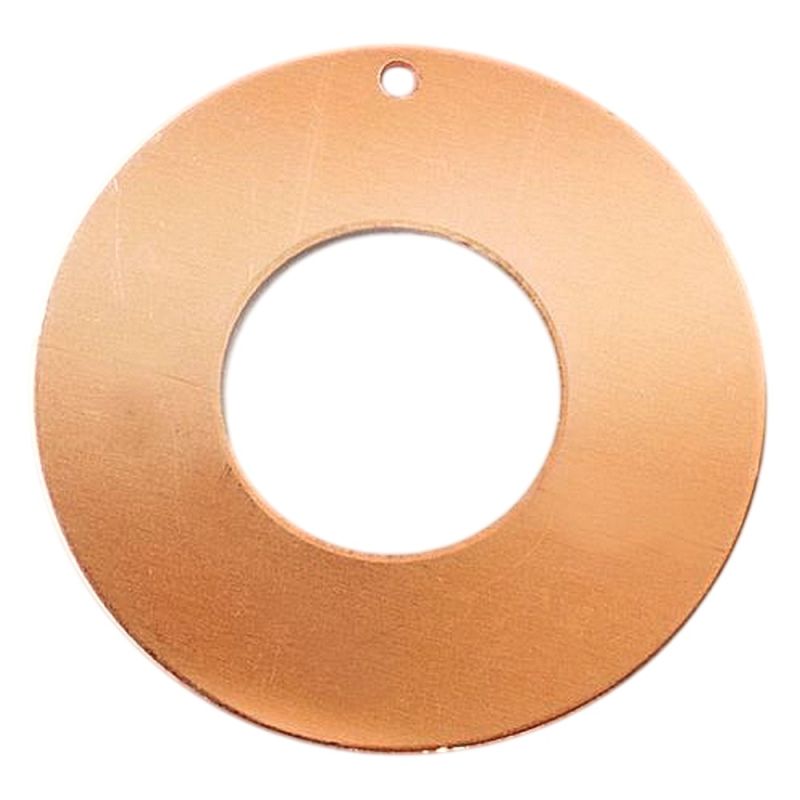 Lot de 10 Pendentifs en cuivre, forme Donut, avec trou, ø 35 mm, épais. 0.8 mm, pour émaillage