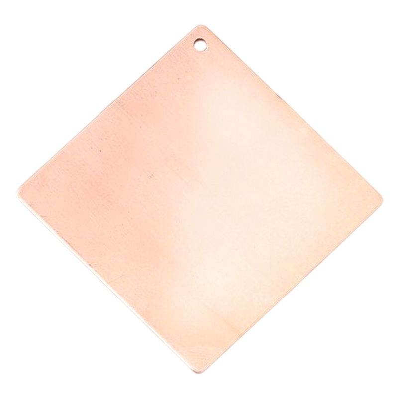Lot de 10 Pendentifs en cuivre, Carré plein, avec trou, 55 x 55 mm, épais. 0.8 mm, pour émaillage