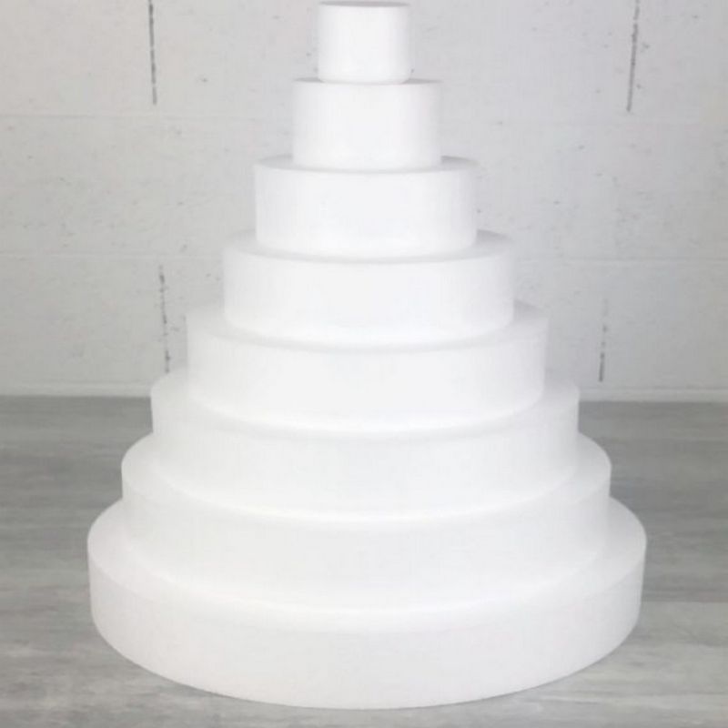 8-stöckige Styropor Attrappe Torte – Ø 80 cm bis 10 cm – Höhe 56 cm – Einzelne Ebenen