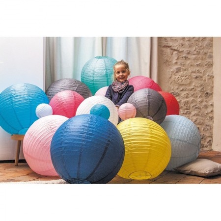 Grande Lanterne Japonaise Bleu Lagon, Lampion boule Papier, 50 cm, à suspendre