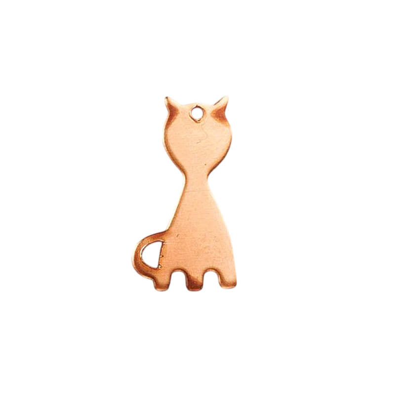 Lot de 10 pendentifs en cuivre Chat 25x13 mm, ébauche pour émaillage