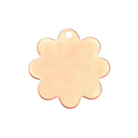 Lot de 10 Pendentifs en cuivre, Fleur 1 trou, 25 mm, ébauche épaisseur 0.8 mm, pour émaillage jusqu'à 850°C