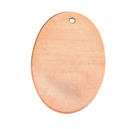 Lot de 10 Pendentifs en cuivre, Oval, 1 trou, 24x33 mm, ébauche épaisseur 0.8 mm, pour émaillage jusqu'à 850°C