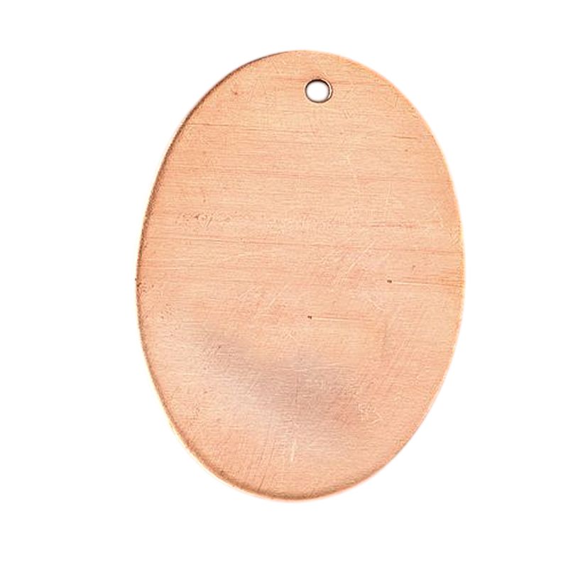 Lot de 10 Pendentifs en cuivre, Oval, 1 trou, 24x33 mm, ébauche épaisseur 0.8 mm, pour émaillage jusqu'à 850°C