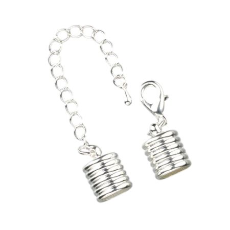 Embout cannelé pour collier avec chaînette de réglage ø 10 mm, Argenté