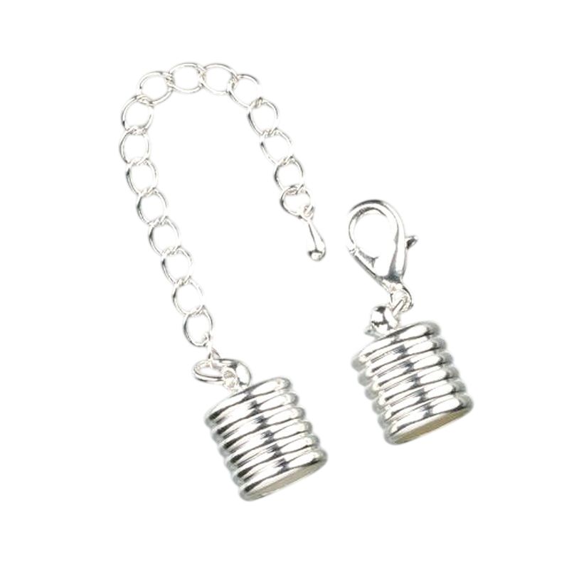 Embout cannelé pour collier avec chaînette de réglage ø 10 mm, Argenté