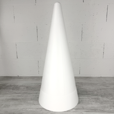 Großer Styroporkegel in 2 Teilen, Höhe 70 cm, Fußdurchmesser 31 cm, Display, Makronen, Kohl