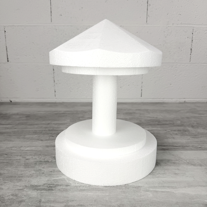 Manège en polystyrène, hauteur 33 cm, diamètre 25 cm, carrousel dummy à décorer