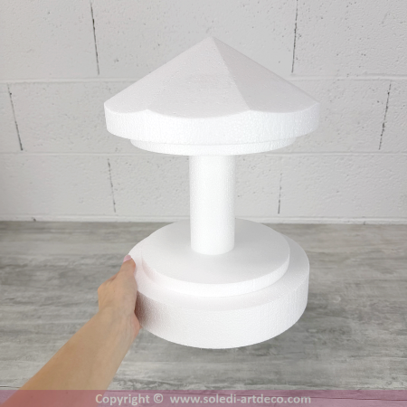 Manège en polystyrène, hauteur 33 cm, diamètre 25 cm, carrousel dummy à décorer