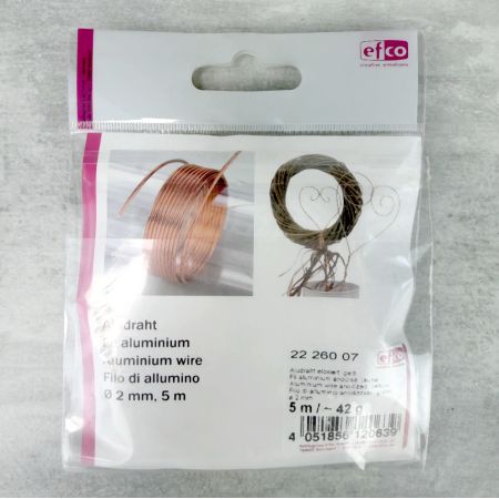 Fil aluminium anodisé, Ø 2 mm, Longueur 5 mètres, pour bijoux