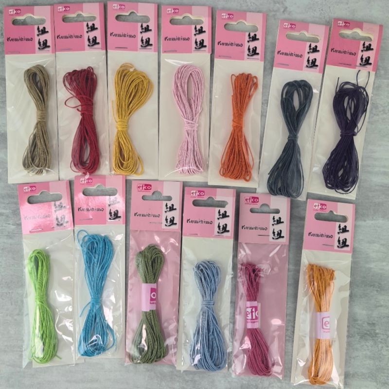 Lot de 13 cordelettes en coton ciré 1 mm (6 m chacune) – Kumihimo, bracelets brésiliens, attrape-rêves, macramé