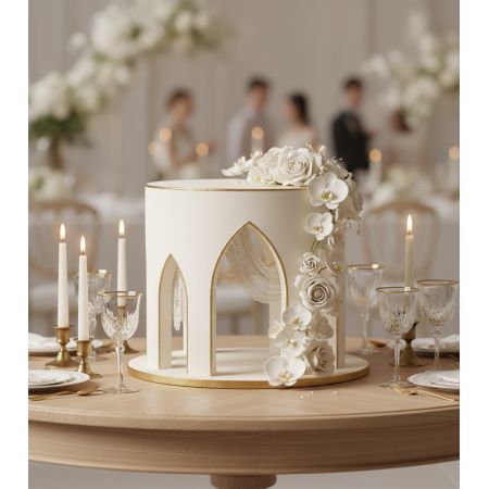 Structure en polystyrène pour pièce montée factice ou déco de table 25 x 20 cm - Support décoratif à 6 arches élégant