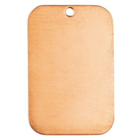 10 Pendentifs en Cuivre Rectangle Coins Arrondis 41x27mm, 1 trou, ébauche épais. 0.8 mm, pour émaillage jusqu'à 850°C