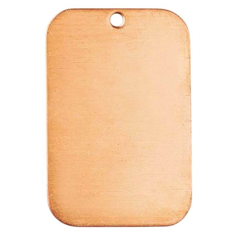 10 Pendentifs en Cuivre Rectangle Coins Arrondis 41x27mm, 1 trou, ébauche épais. 0.8 mm, pour émaillage jusqu'à 850°C