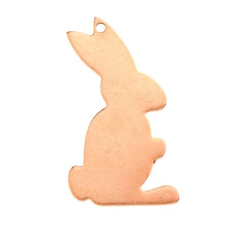 10 Pendentifs en Cuivre Lapin 36x21 mm, 1 trou, ébauche épaisseur 0.8 mm, pour émaillage jusqu'à 850°C