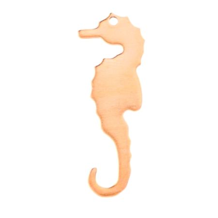 10 Pendentifs en Cuivre Hippocampe 39x12 mm, 1 trou, ébauche épaisseur 0.8 mm, pour émaillage jusqu'à 850°C