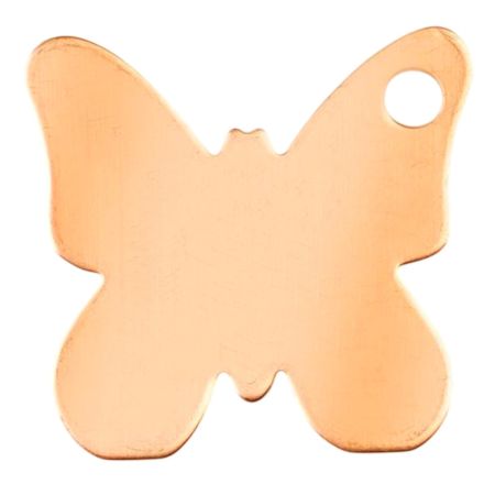 10 Pendentifs en Cuivre Papillon 38x38 mm, 1 trou, ébauche épaisseur 0.8 mm, pour émaillage jusqu'à 850°C