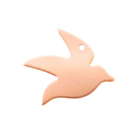 10 Pendentifs en Cuivre Oiseau 30x25 mm, 1 trou, ébauche épaisseur 0.8 mm, pour émaillage jusqu'à 850°C